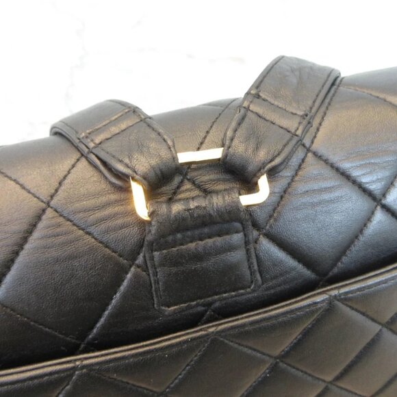Authentic 1990s Chanel Backpack Black Lambskin Leather Quilted Vintage - Picture 8 of 16